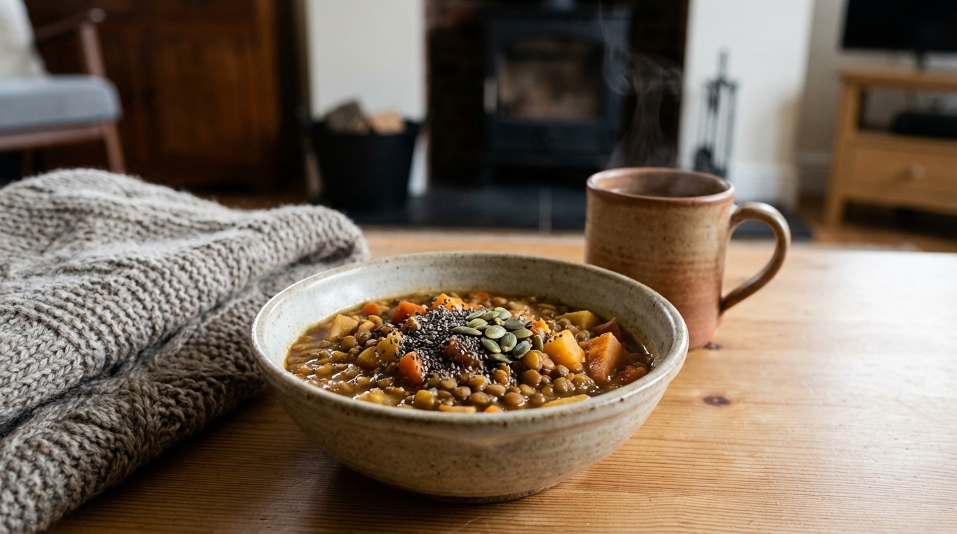 High Fiber Meals for Constipation Relief - a bright breakfast bowl with chia seeds and vibrant berries