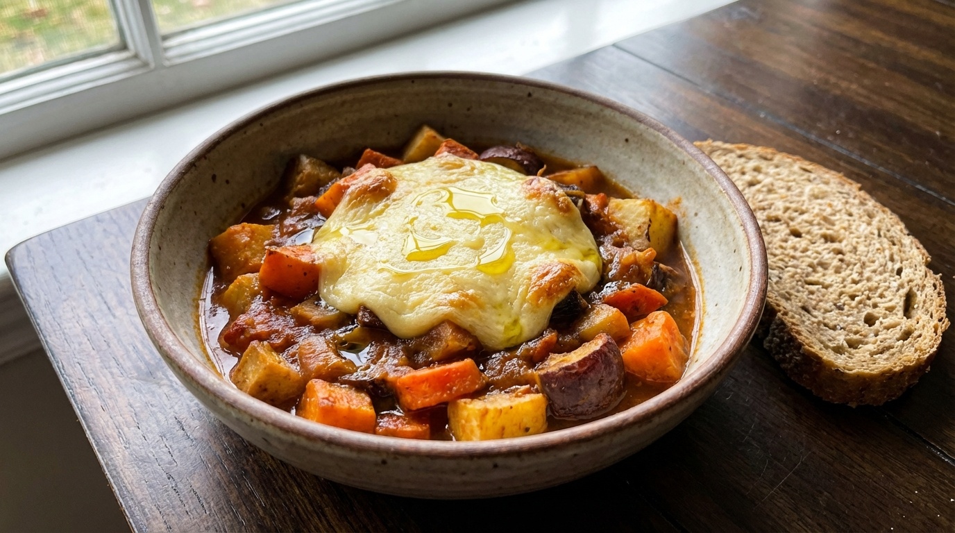 Vegetarian High Fiber Dinners for Natural Relief - a massive steaming bowl of chickpea curry with fresh cilantro